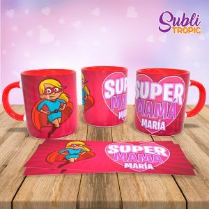 Taza de cerámica bicolor para mamás - personalizada