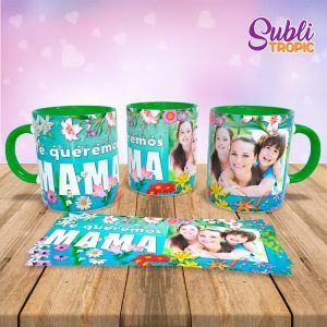 Taza de cerámica bicolor para mamás - personalizada