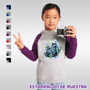 Sudadera infantil bicolor con capucha