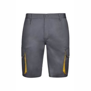 Pantalón corto multibolsillos gris/amarillo