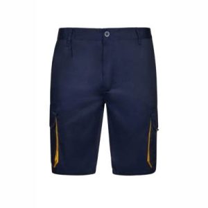Pantalón corto multibolsillos marino/amarillo
