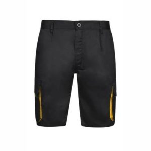 Pantalón corto multibolsillos negro/amarillo