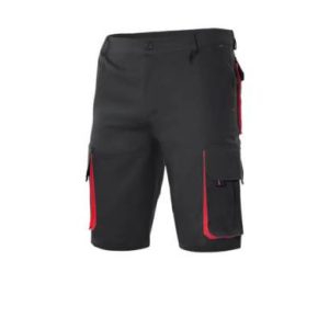 Pantalón corto multibolsillos negro/rojo