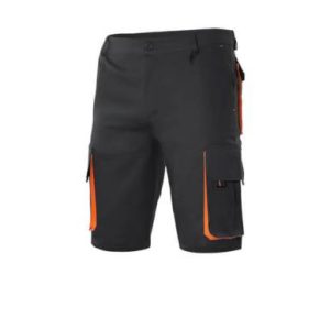 Pantalón corto multibolsillos negro/naranja