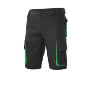 Pantalón corto multibolsillos negro/verde lima