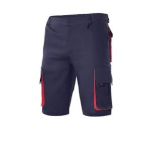 Pantalón corto multibolsillos marino/rojo
