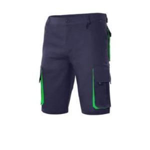 Pantalón corto multibolsillos marino/verde lima