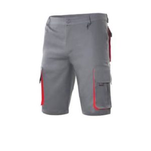 Pantalón corto multibolsillos gris/rojo