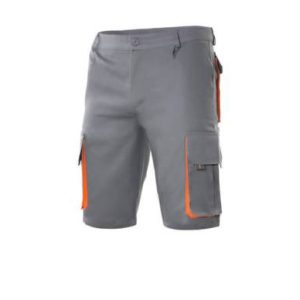Pantalón corto multibolsillos gris/naranja