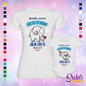 Camiseta  y body - Elefantes