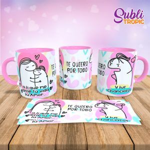 Taza bicolor para mamás - Amor y chanclazos