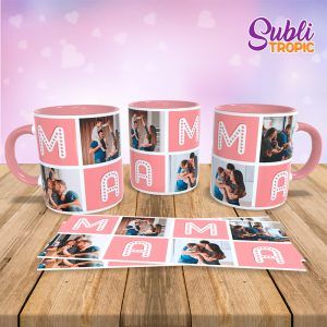 Taza bicolor para mamás - Mamá fotos personalizadas
