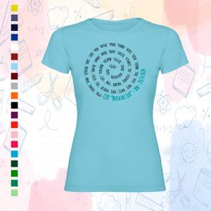 Alternative view of Camiseta - Tu clase con nombres en espiral
