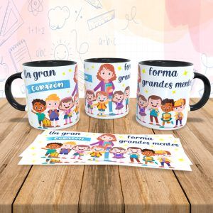 Taza Bicolor - Una gran corazón forma grandes mentes