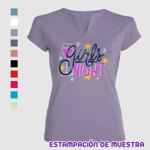 Camiseta mujer cuello redondo en V
